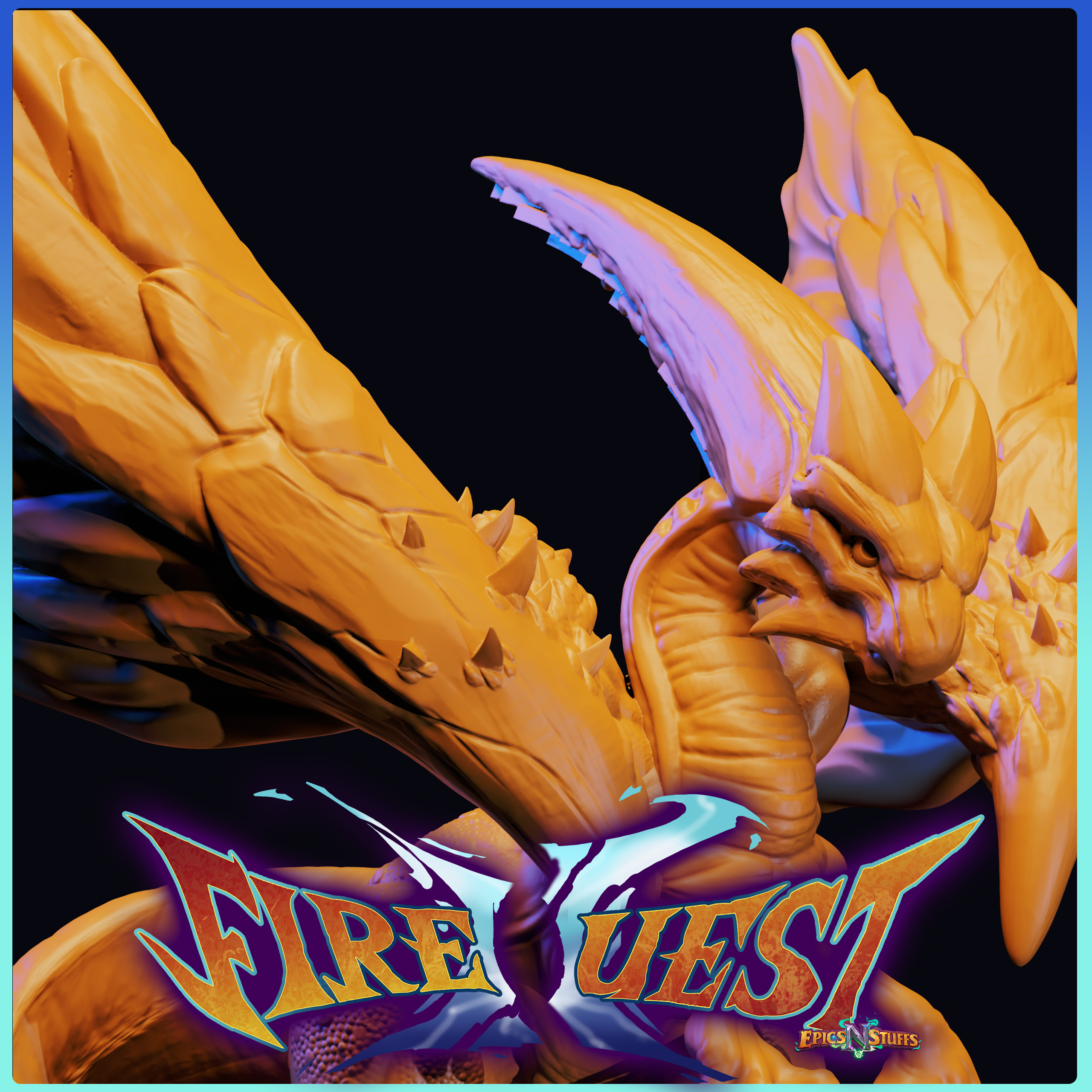 Dragon God, Fire Quest II Statue - Pre-Supported